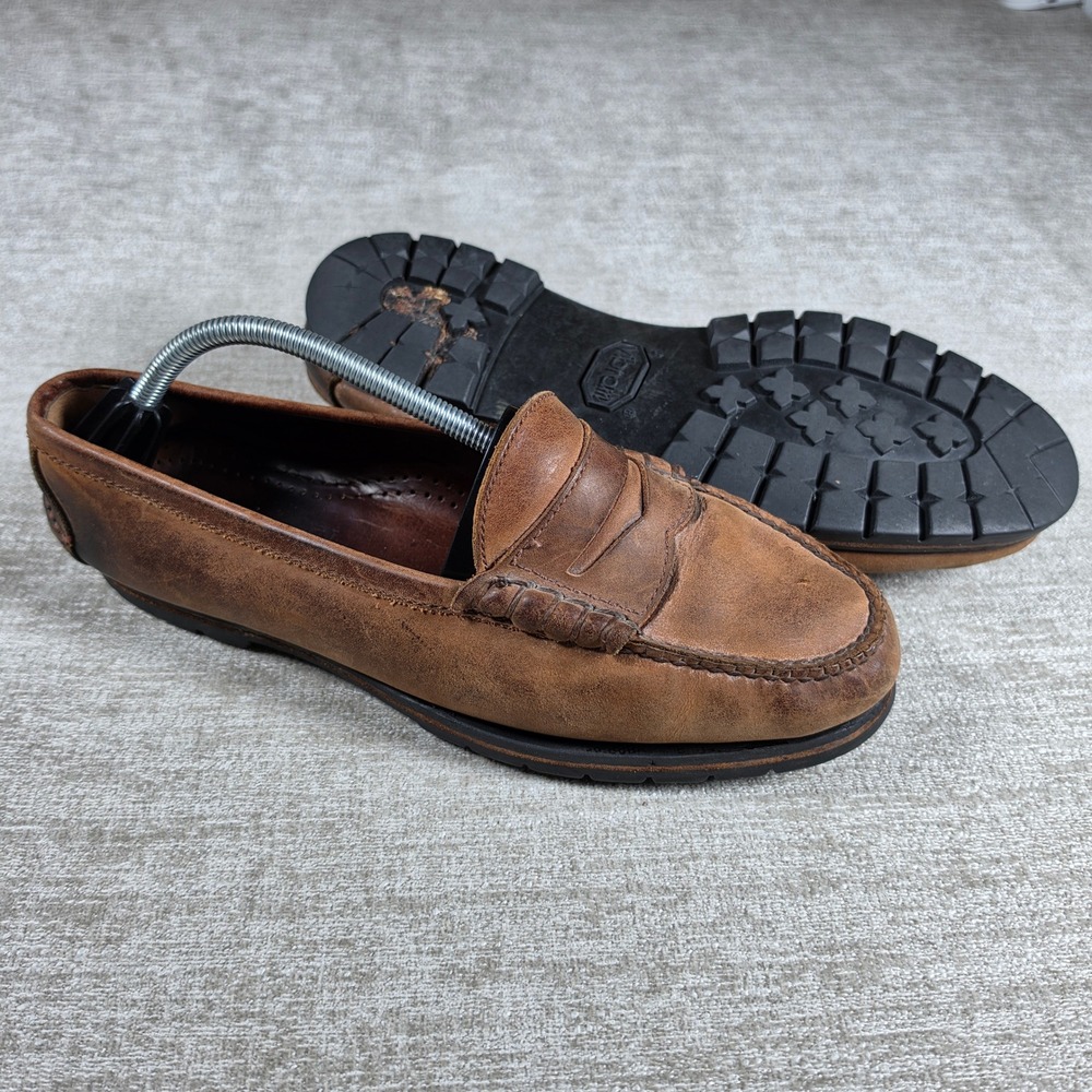 Cole Haan Penny Loafer Mens 10 Brown Leather Vibram Lug Sole 11620